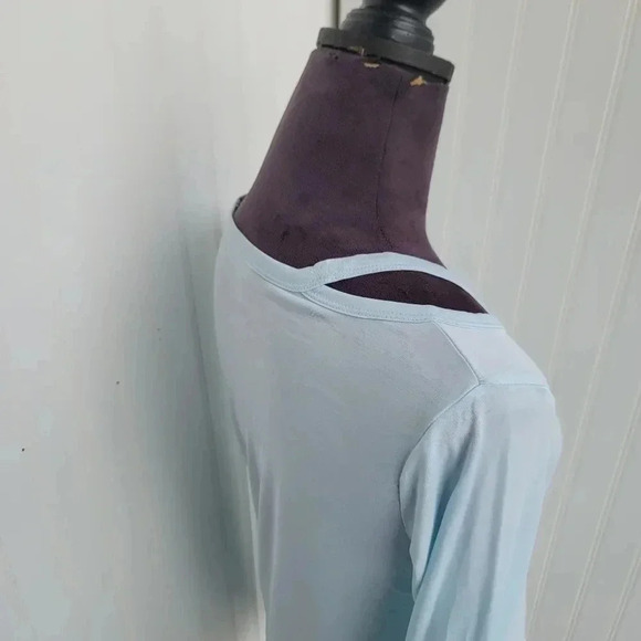 Time and Tru Women Top Light Blue Long Sleeve Modal Poly Pullover Shirt S (4-6) - Picture 2 of 11